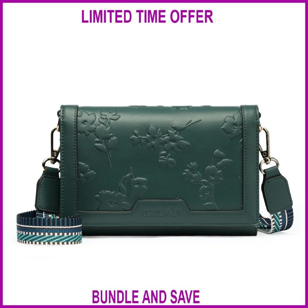 Small RFID Crossbody Bag Vegan Leather Travel Wallet Phone Holder